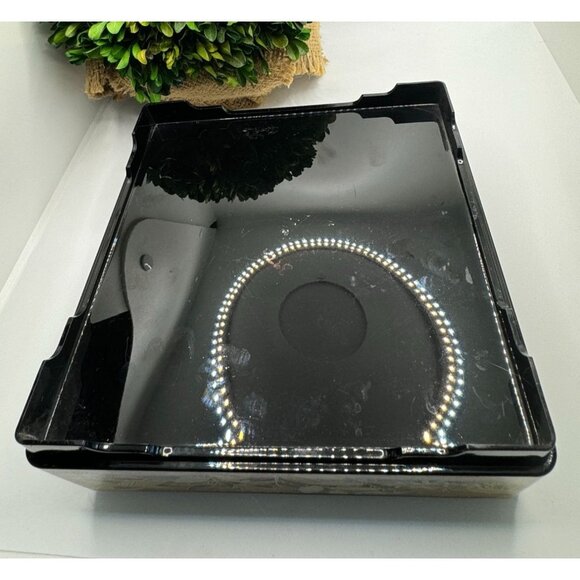 Japanese Lacquerware Decorative Box With Floral Design 7.5" L x 7.5" W x 3" H - Picture 8 of 12